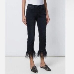Frame Le High Straight Feather trim jeans, size 25